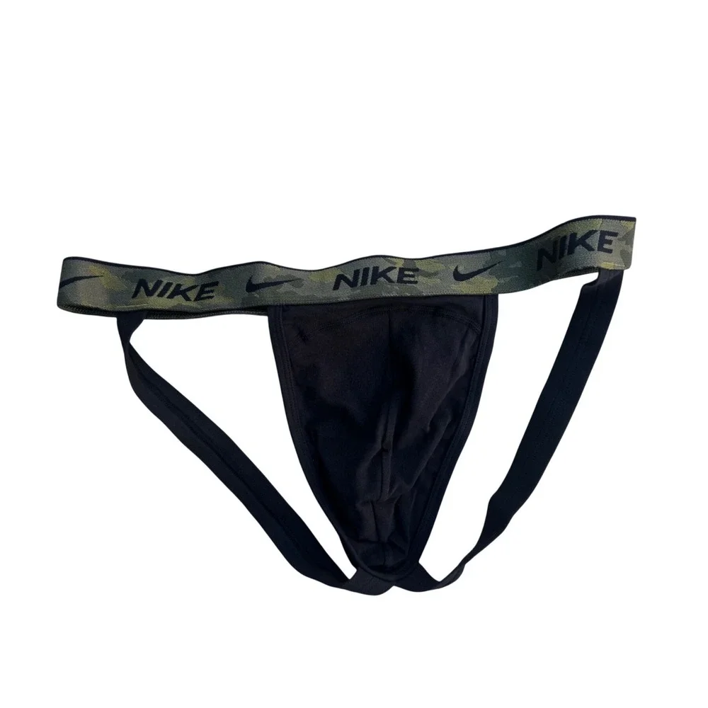 Nike Dri-FIT Men XL Jockstrap Black Camo Waistband Athletic Supporter Underwear
